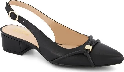 Andrea Slingback Low Heel Pumps 6190 - Black,