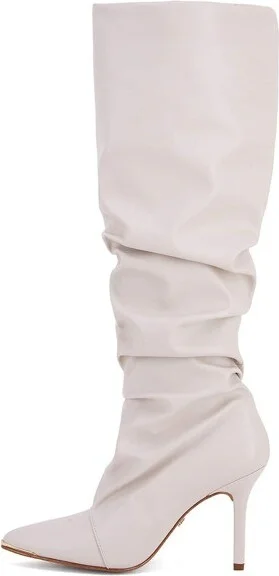 Andrea Slouchy Boots With Pointy Toe 63428, White, - Image 2
