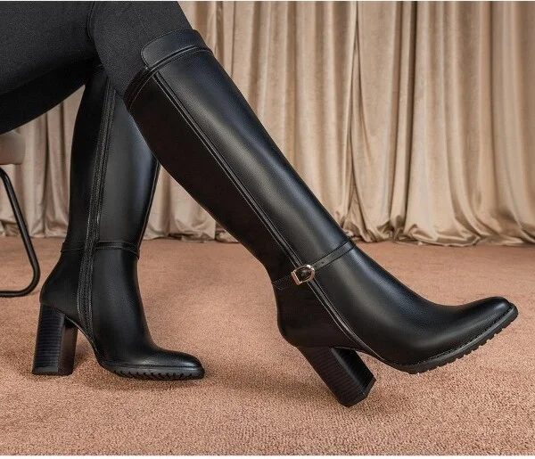 Andrea Tall Riding Boots 84938, Black, - Image 2