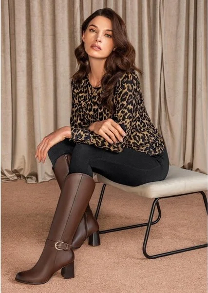 Andrea Tall Riding Boots 84968, Brown, - Image 2