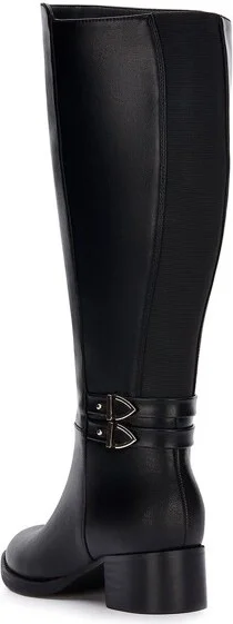 Andrea Tall Riding Boots With Elastic on Shaft 9444, Black, - Image 2