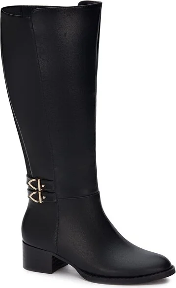 Andrea Tall Riding Boots With Elastic on Shaft 9444, Black,