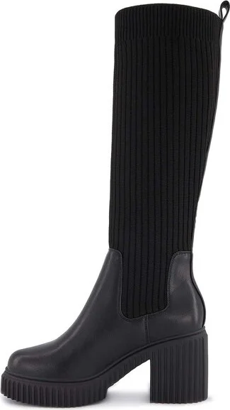 Andrea Tall Sock Boots 6241, Black, - Image 2