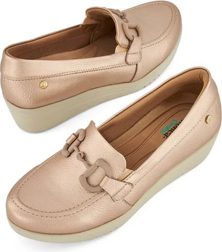 Andrea Wedge Moccasins 67634, nude color, - Image 2