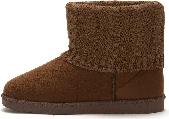 Andrea Winter Booties With Knit Shaft 57955, Brown, - Image 2