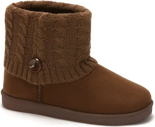 Andrea Winter Booties With Knit Shaft 57955, Brown,