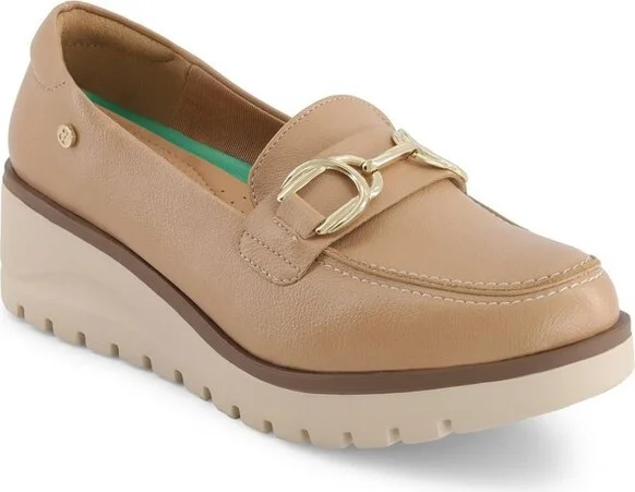 Andrea Women's Casual Wedge Loafers 5774 Beige - Image 2