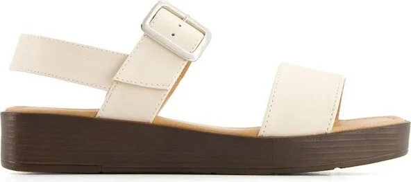Andrea Women's Comfort Buckle Strap Sandals 66373 Beige