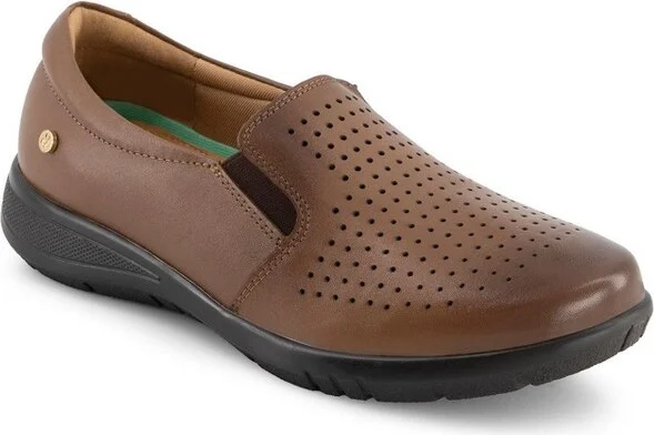 Andrea Women's Comfort Leather Loafers 65350 Brown - Image 2
