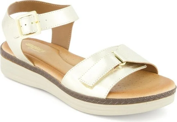 Andrea Women's Comfort Sandals with hook and loop closure 664 Gold - Image 2
