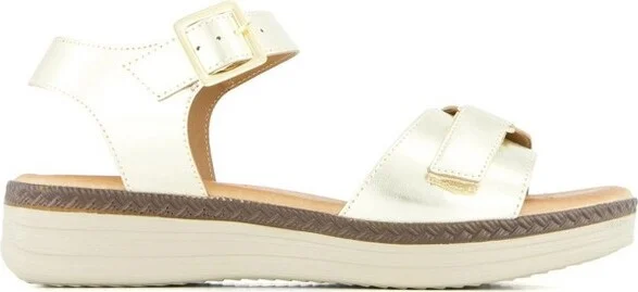 Andrea Women's Comfort Sandals with hook and loop closure 664 Gold