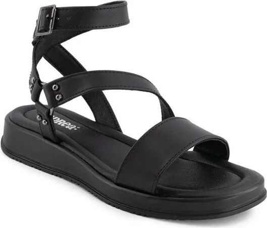 Andrea Women's Flat Sandals With Ankle Strap 69427 Black - Image 2