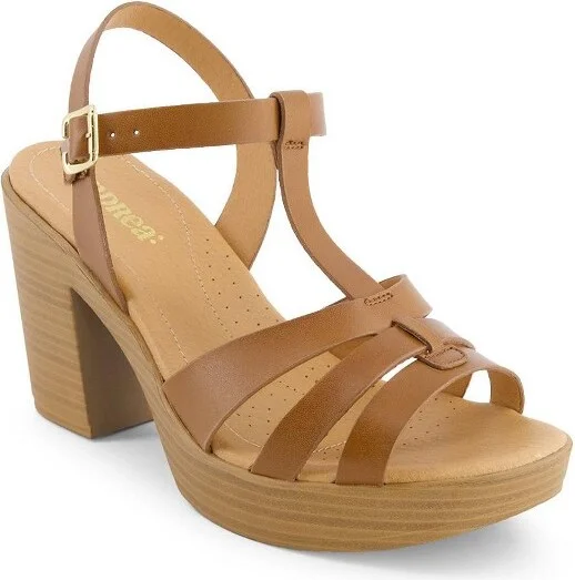Andrea Women's Heeled platform Sandals with Ankle Strap 660 Brown - Image 2