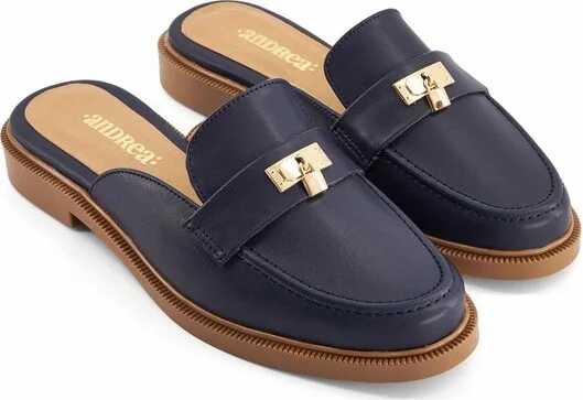 Andrea Women's Moccasin Clogs 6910, Navy, - Image 3