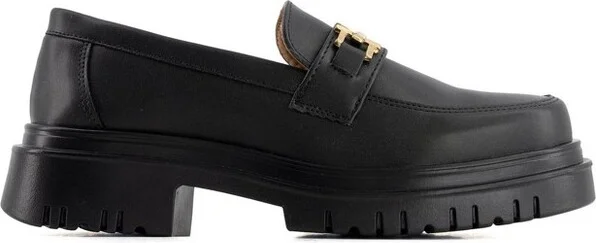 Andrea Women's Penny Loafers with Golden Ornament 5645 Black - Image 2