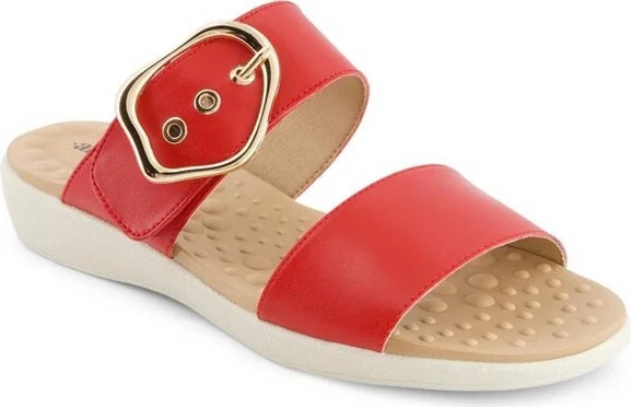Andrea Women's Top Comfort Foot massage Sandals 6641 Red - Image 2