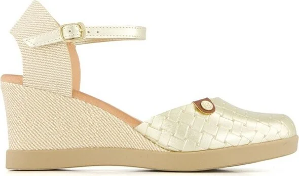 Andrea Women's Wedge Ankle Strap Summer Shoes 65261 Gold
