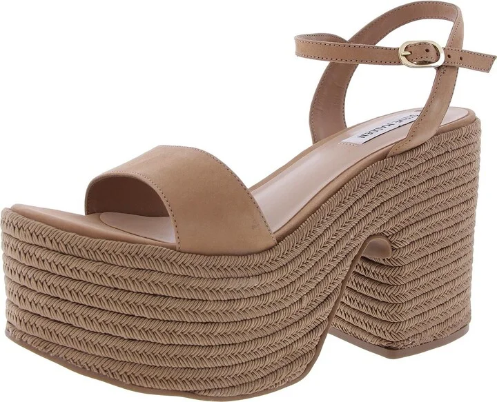 ANDREA Womens Woven Leather Platform Sandals