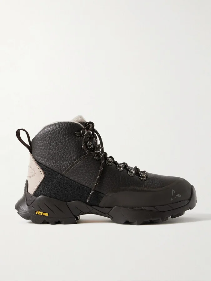 Andreas Suede and Rubber-Trimmed Leather Hiking Boots