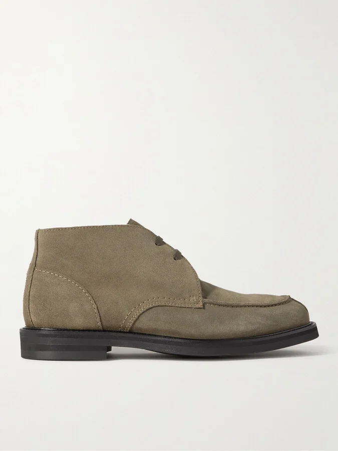 Andrew Split-Toe Shearling-Lined Suede Chukka Boots