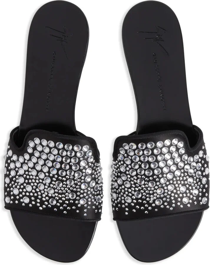 Andromedha rhinestone-embellished satin sandals - Image 4