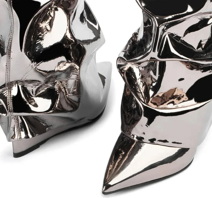 Andy 120mm metallic-effect boots - Image 4