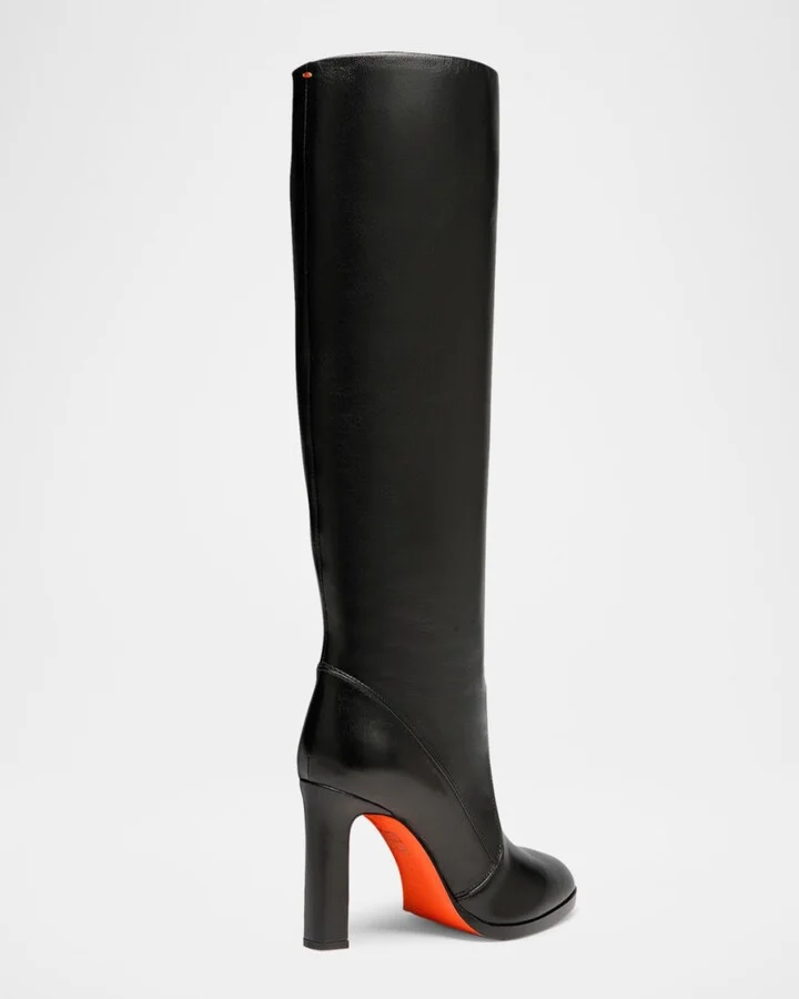 Andy Leather Stiletto Knee Boots - Image 3