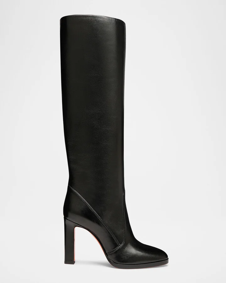 Andy Leather Stiletto Knee Boots