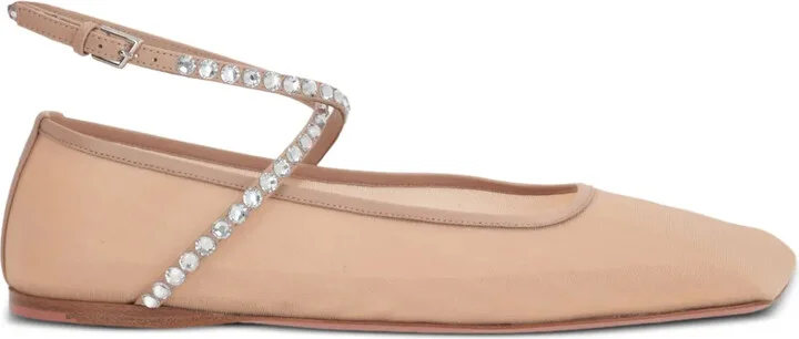 Ane crystal-embellished ballerina shoes