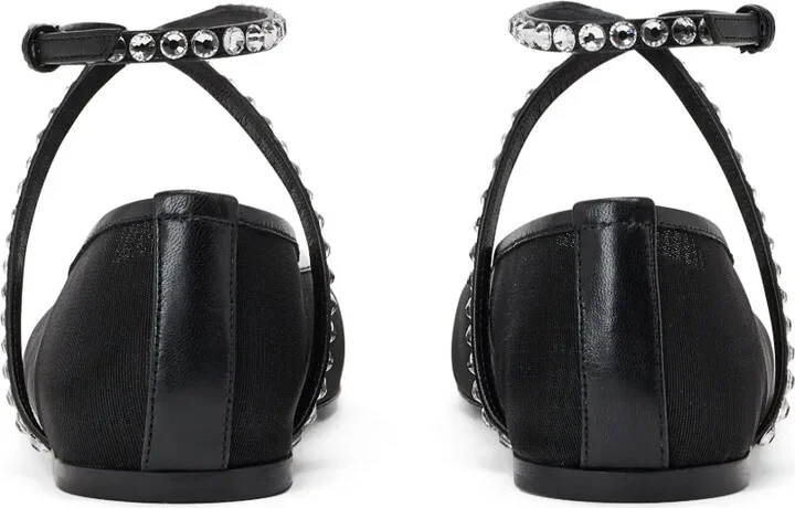 Ane crystal-embellished mesh ballerina shoes - Image 3