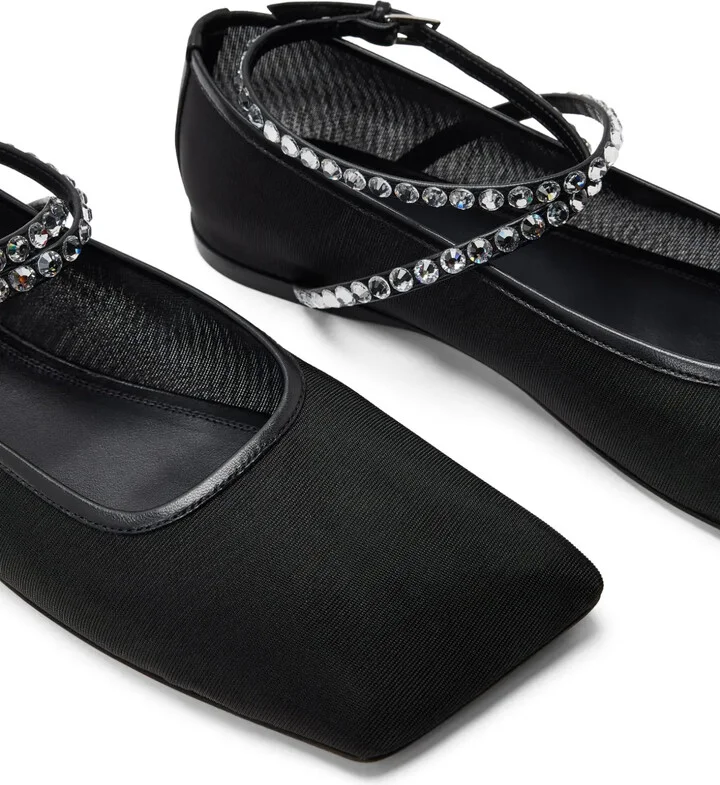 Ane crystal-embellished mesh ballerina shoes - Image 4