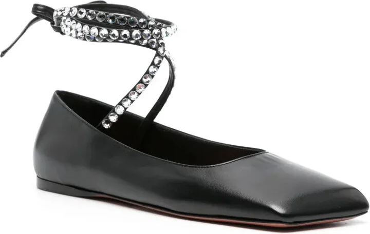 Ane square-toe leather ballerinas - Image 2