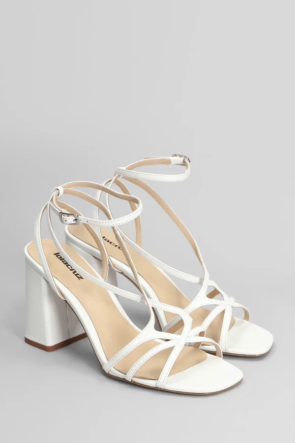 Angela 85 Sandals In White Leather - Image 2