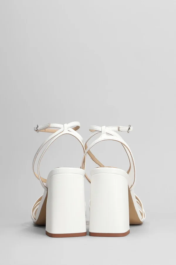 Angela 85 Sandals In White Leather - Image 4