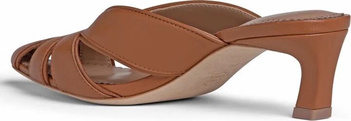 Angela Brown Leather Medium Heel Comfortable Work Evening Mule - Image 6