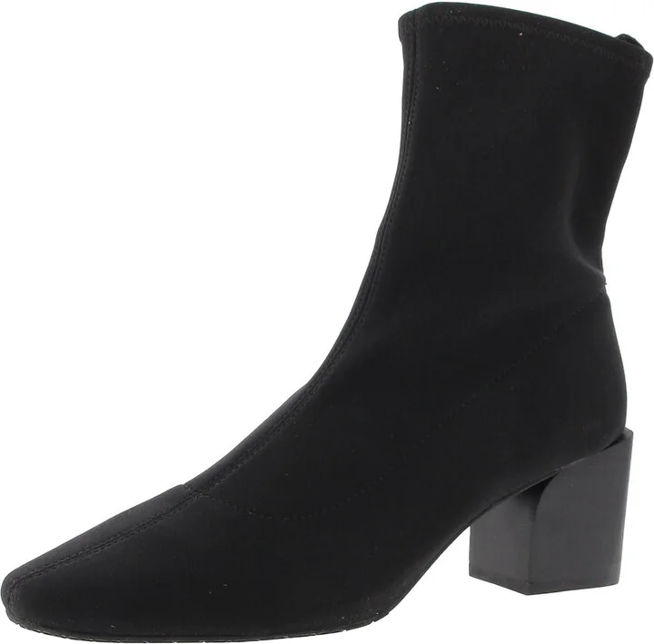 Angeld Womens Faux Suede Block Heel Ankle Boots
