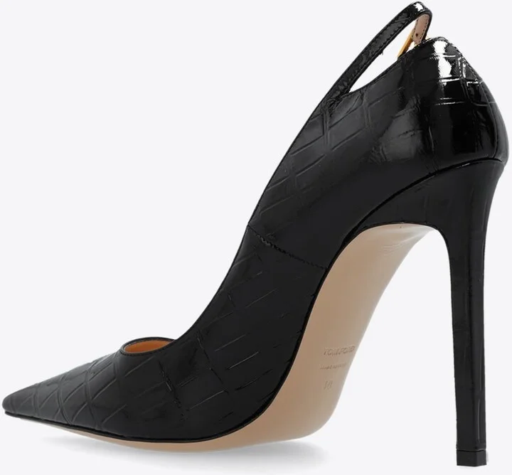 Angelina 105 Croc-Embossed Leather Pumps - Image 2