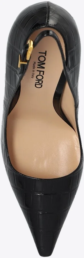 Angelina 105 Croc-Embossed Leather Pumps - Image 3