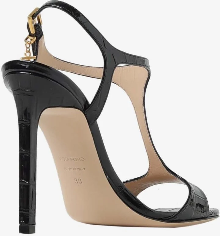Angelina 105 Croc-Embossed Patent Leather Sandals - Image 2