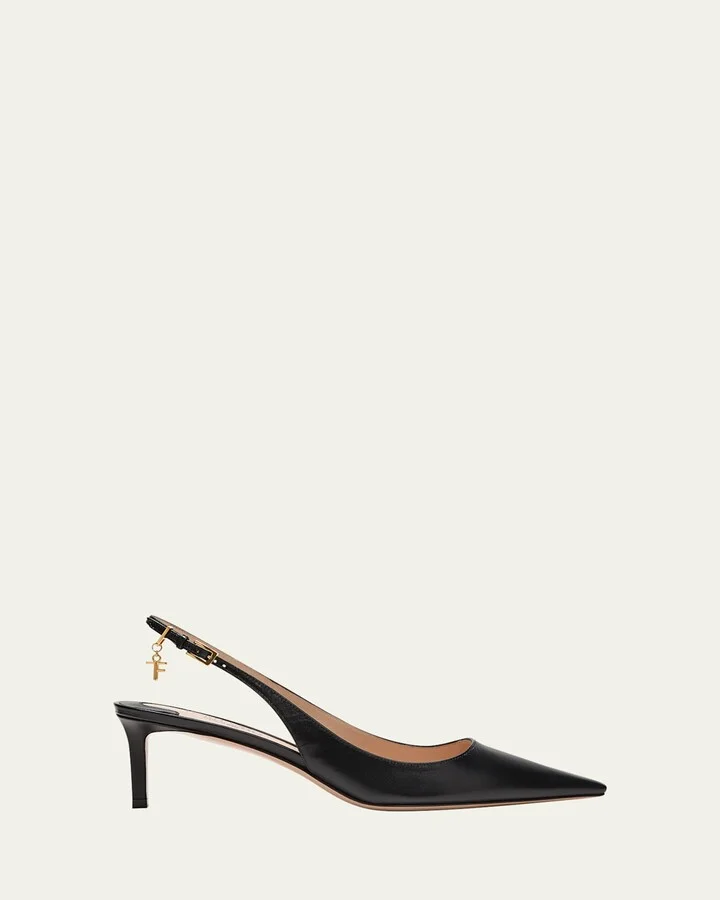 Angelina Charm Leather Slingback Pumps