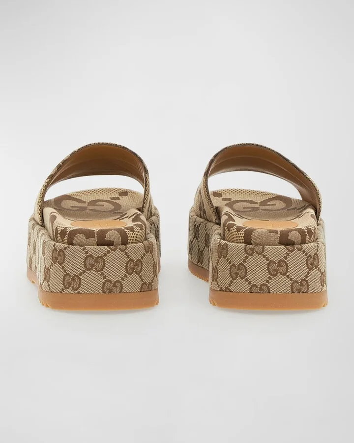 Angelina GG Canvas Flatform Slide Sandals - Image 3