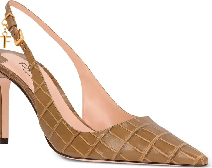 Angelina slingback crocodile-embossed pumps - Image 4