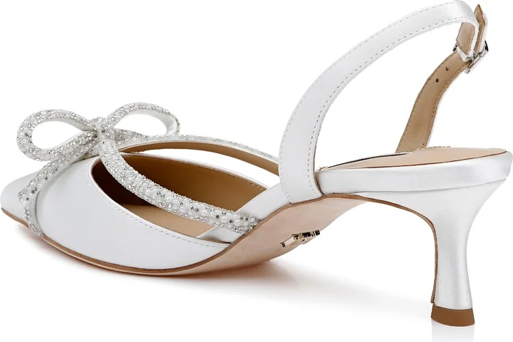 Angelina Slingback Pointed Toe Kitten Heel Pump - Image 2