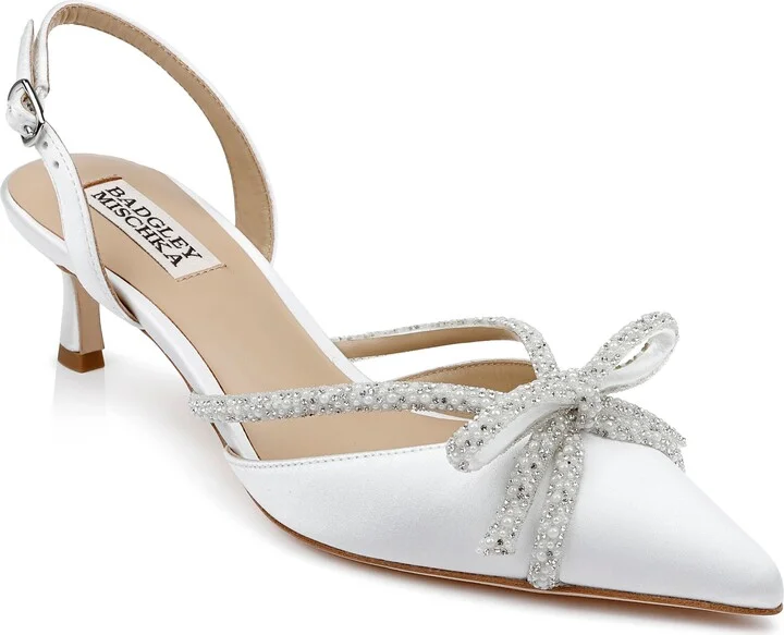 Angelina Slingback Pointed Toe Kitten Heel Pump
