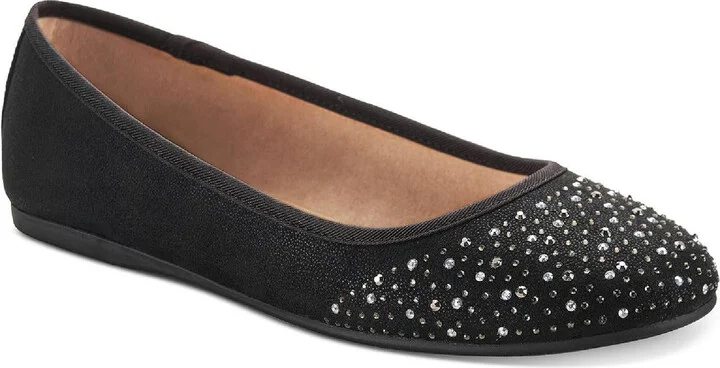 Angelynn Womens Metallic Embellished Ballet Flats