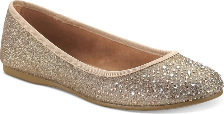 Angelynn Womens Ribbed Trim Man Made Ballet Flats