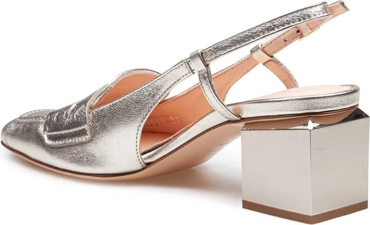 Angie Angie Classic Moccasin In Metallic Effect Leather, Gold Color - Image 3