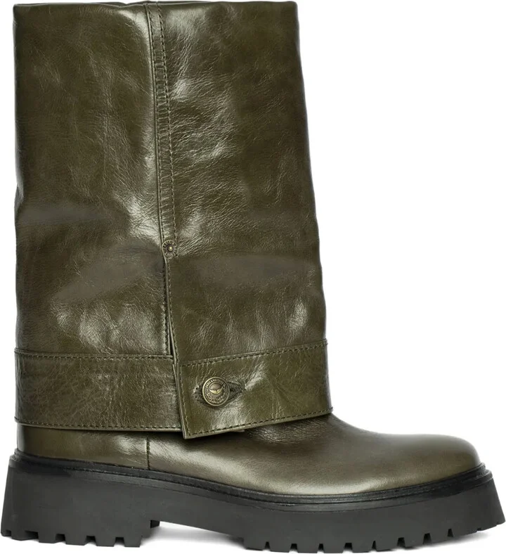 Angie fold-over leather boots