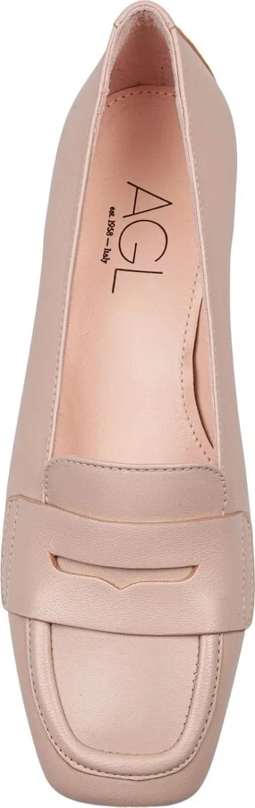 Angie Leather Moccasins Nude Color - Image 2
