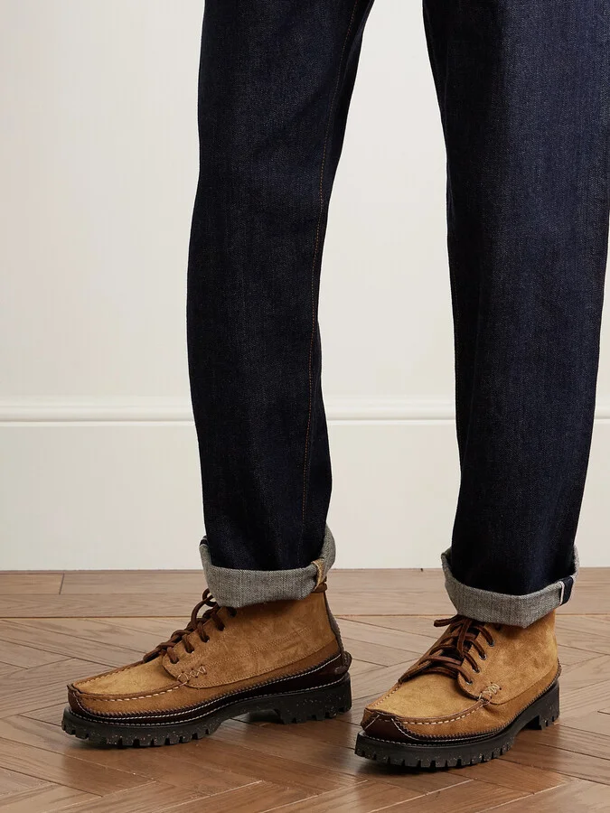 Angler Leather-Trimmed Suede Ankle Boots - Image 2